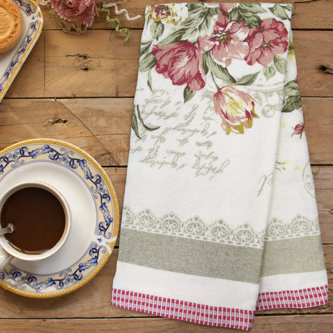 Kitchen Trends Cotton Floral Printed Tea Towel