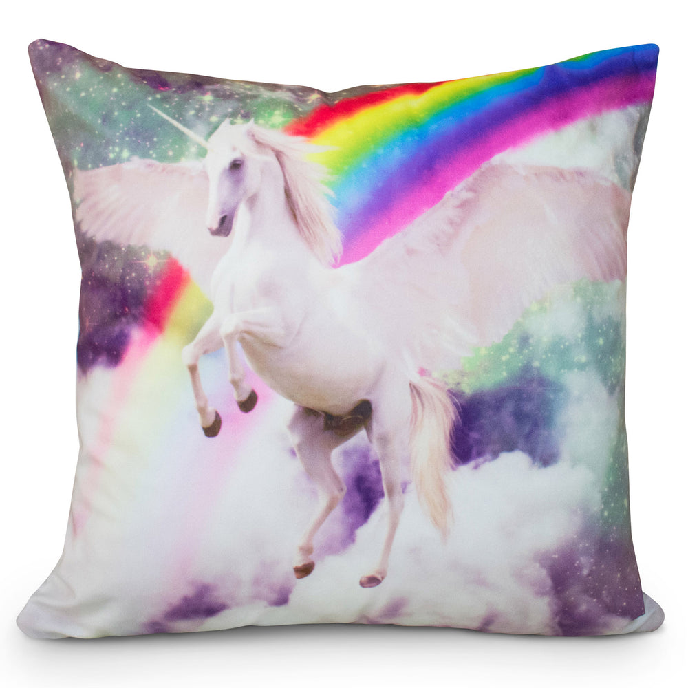 Velosso Flying Unicorn Rainbow Cushion Cover