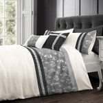 Velosso Geneva Faux Silk Diamante Black Duvet Cover & Pillowcase Set