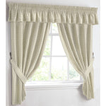 Kitchen Trends Cream Gingham Check Kitchen Curtains