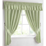 Kitchen Trends Gingham Check Green Kitchen Curtains