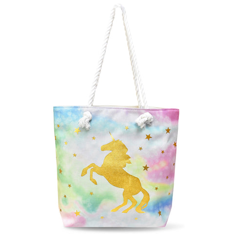 Velosso Golden Unicorn Shopping Tote Bag