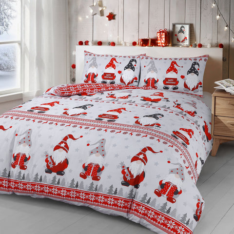 Velosso Christmas Gonks Nordic Duvet Cover & Pillowcase Set