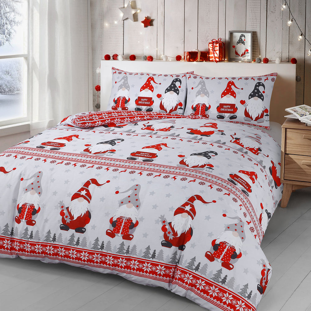 Velosso Christmas Gonks Nordic Duvet Cover & Pillowcase Set