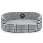 Pet Winks Luxury Grey Check Pet Bed Nest