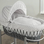 My Little World Grey Wicker Basket & White Popcorn Dressing