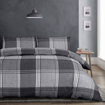 Velosso Hamilton Check Slate Duvet Cover & Pillowcase Set