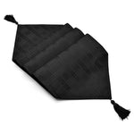 Kitchen Trends Hampton Luxury Jacquard Black Table Runner