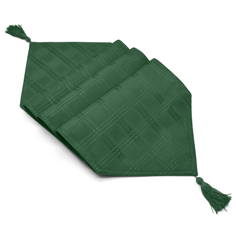Kitchen Trends Luxury Jacquard Hampton Forest Green Table Runner