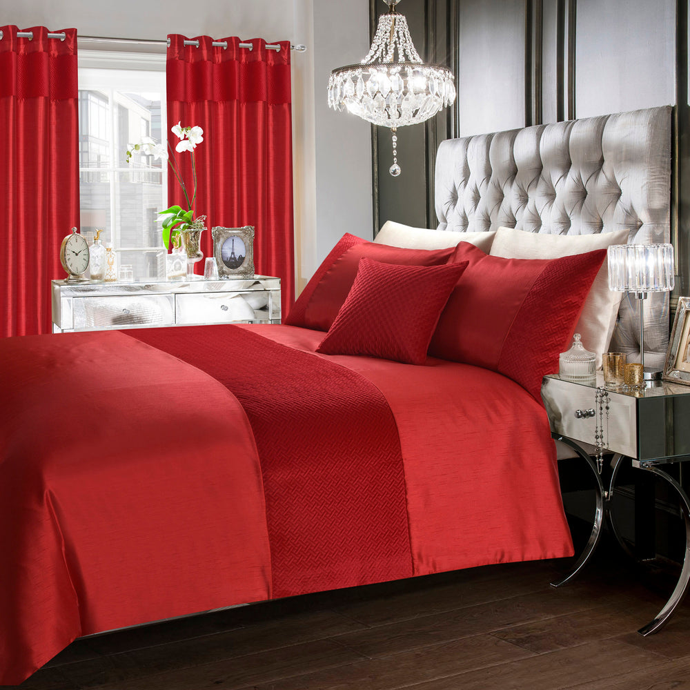Intimates Hartley Geometric Velvet Red Duvet Cover & Pillowcase Set