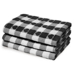 Kitchen Trends Black Jacquard Hearts Check Tea Towel