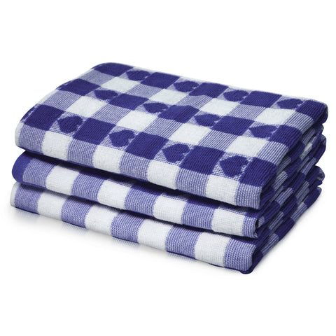Kitchen Trends Hearts Purple Check Tea Towel