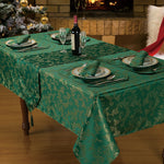 Kitchen Trends Heather Luxury Jacquard Green Table Cloth
