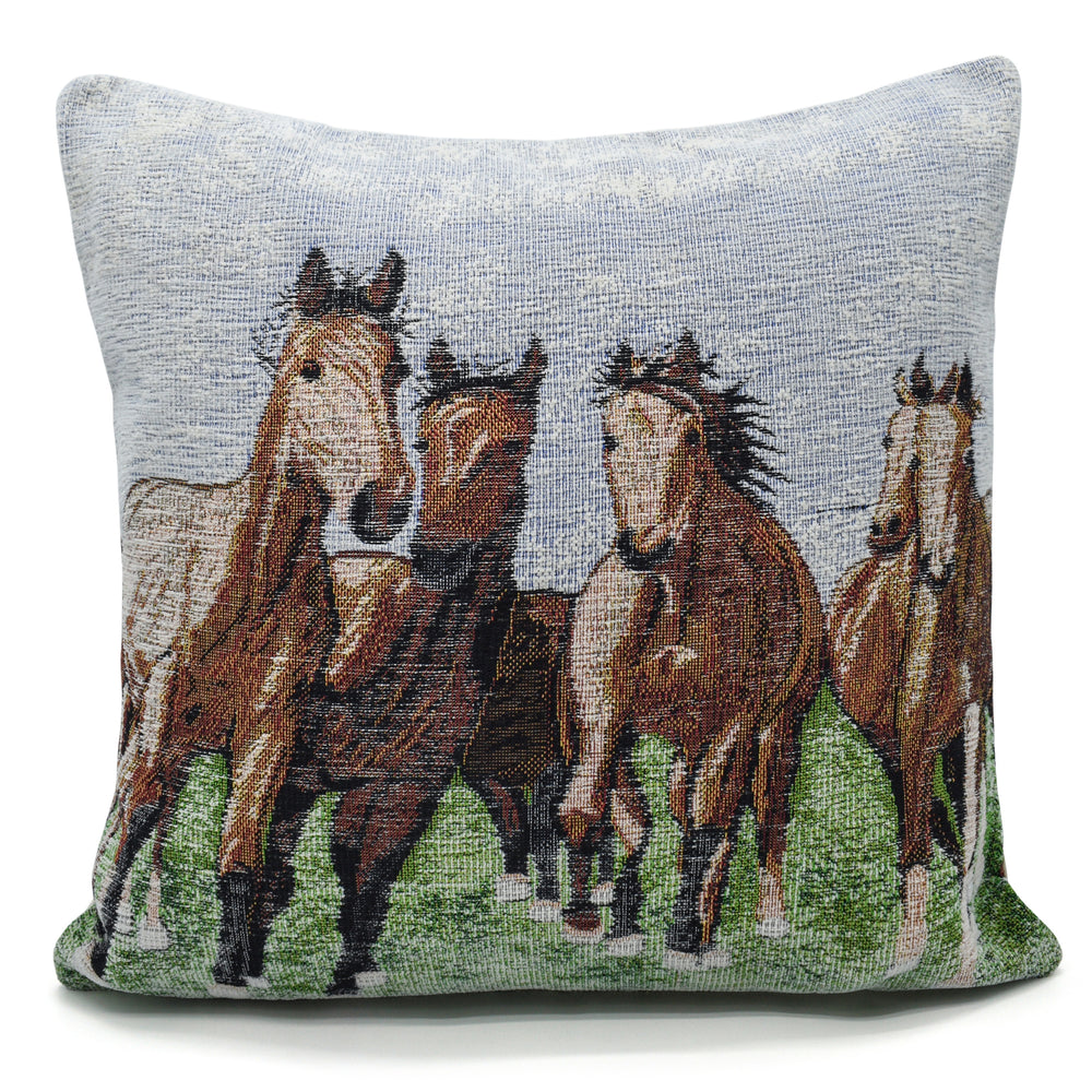 Velosso Tapestry Horses Cushion Cover