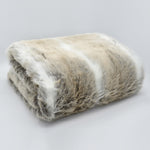 Velosso Luxury Husky Stripe Animal Faux Fur Throw