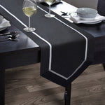 Kitchen Trends Kensington Faux Silk Black Table Runner