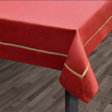 Kitchen Trends Kensington Red Faux Silk Tablecloth