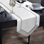 Kitchen Trends Kensington Faux Silk White Table Runner