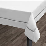 Kitchen Trends Kensington White Faux Silk Tablecloth