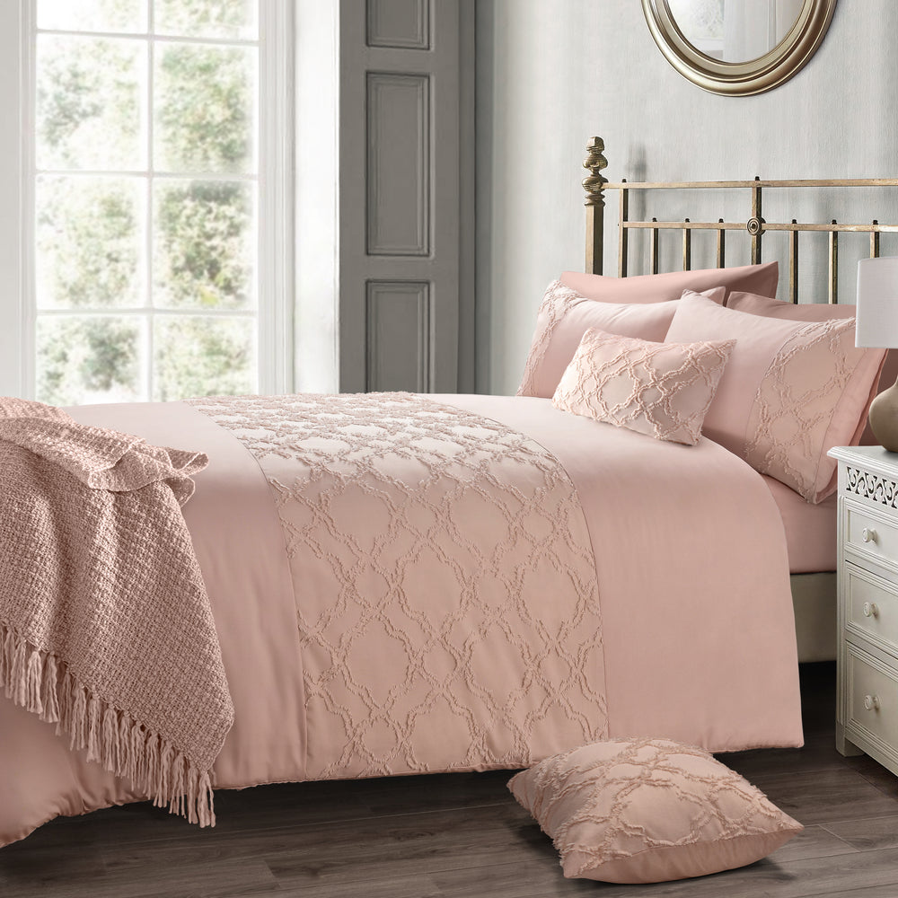 Intimates Kiera Tufted Blush Pink Duvet Cover & Pillowcase Set