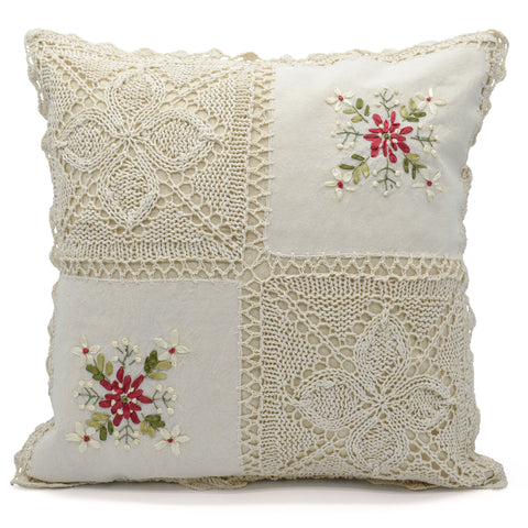 Ashley Mills Kimberley Crochet Floral Lace Cushion Cover
