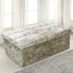 Home Republic Large Crushed Velvet Storage Box Natural