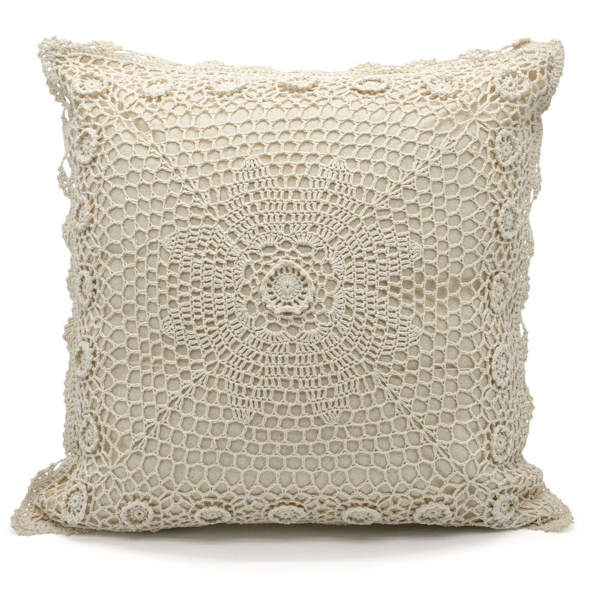 Ashley Mills Layla Crochet Lace Cushion Cover Linens Online
