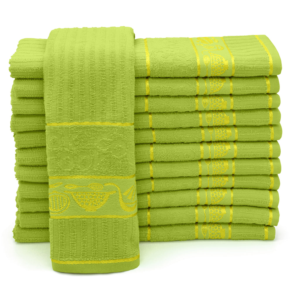 Kitchen Trends Cooks Jacquard Lime Green Tea Towel