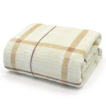 Velosso Luxury Flannel Check Cream Blanket