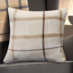 Velosso Luxury Cream Flannel Check Cushion Cover