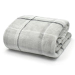 Velosso Luxury Flannel Check Grey Blanket