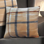 Velosso Luxury Flannel Check Natural Cushion Cover