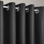 Velosso Manhattan Black Thermal Blackout Ready Made Eyelet Curtains