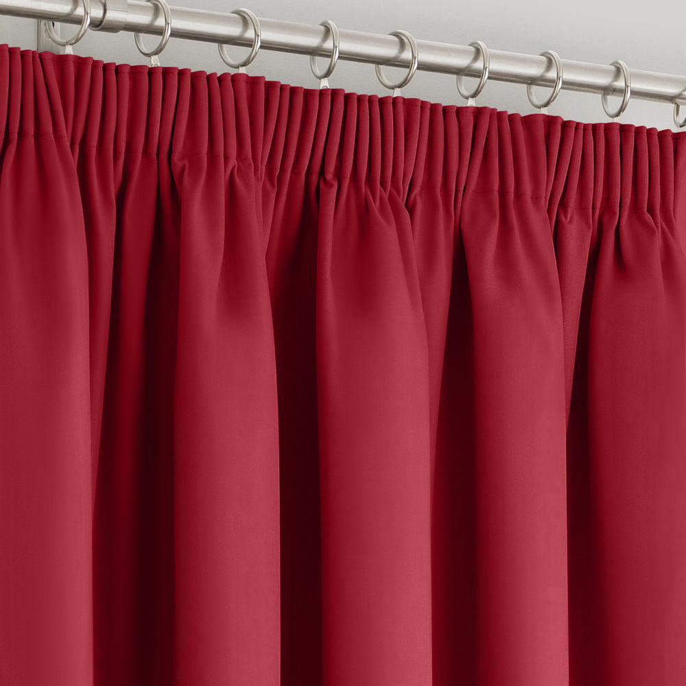 Velosso Manhattan Red Pencil Pleat Blackout Curtains