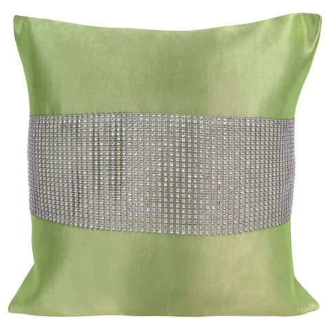 Velosso Manhattan Green Diamante Cushion Cover