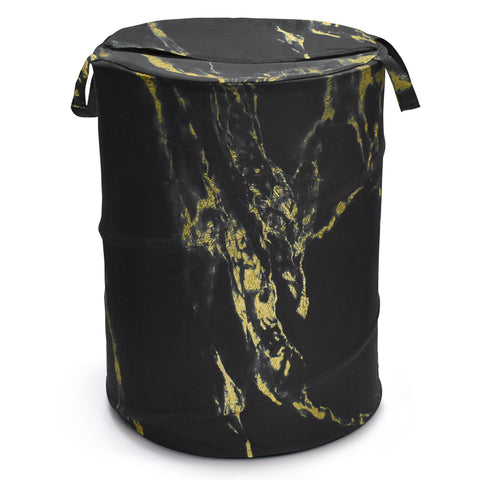 Velosso Marble Black & Gold Laundry Basket