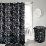 Velosso Luxury Marble Black Shower Curtains