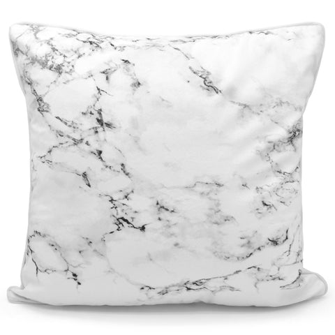 Velosso White Marble Print Cushion Cover