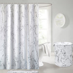 Velosso Luxury Marble White Shower Curtains