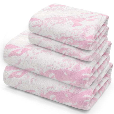 Velosso Marble 4 Piece 600gsm Pink Bath Towel Bale Set