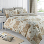Velosso Maya Floral Patchwork Natural Duvet Cover & Pillowcase Set