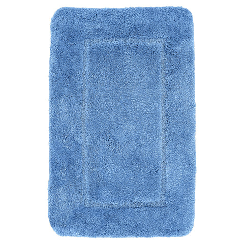 Velosso Mayfair Soft Touch Deep Pile Plain Blue Bath Mat Rug