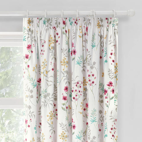 Velosso Meadow Floral Pencil Pleat Curtains