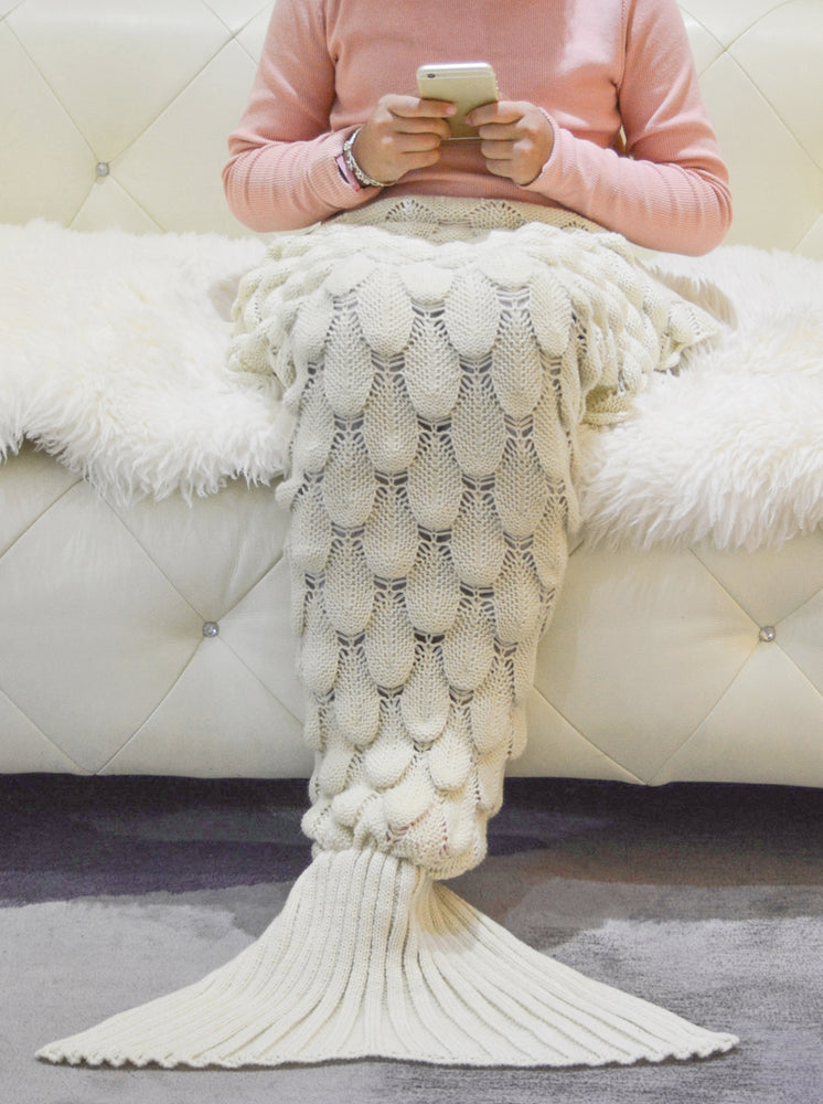 Velosso Hand Knitted Mermaid Tail Blanket