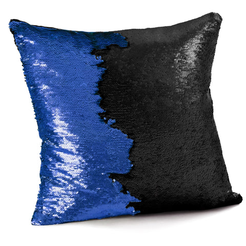 Velosso Mermaid Sequins Blue & Black Cushion Cover