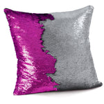 Velosso Mermaid Sequins Fuchsia & Silver Cushion Cover