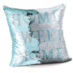 Velosso Home Sweet Home Mermaid Sequins Duck Egg & Silver Cushion Cover