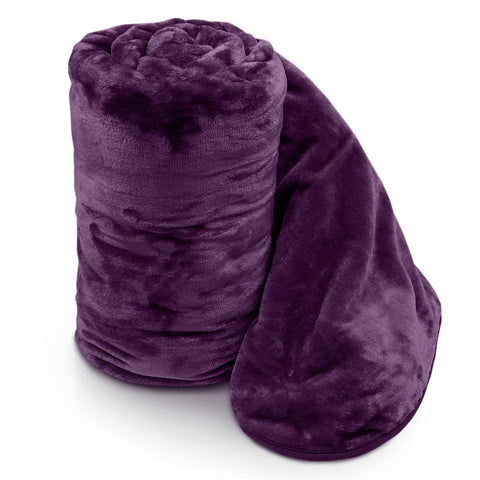 Velosso Faux Fur Mink Aubergine Blanket