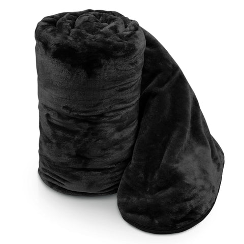 Velosso Black Faux Fur Mink Blanket