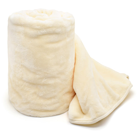 Velosso Faux Fur Mink Cream Blanket